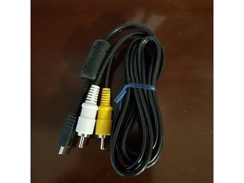Kamera AV, video, ljud kabel, mini usb till 2 RCA kontakt.