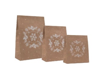 25st Presentpåsar jul med tejpflik 220 x 100 x 305 + 50 mm Medium