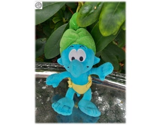 Smurf härlig sort med grön turban baby med blöja babysmurf från the Smurfs