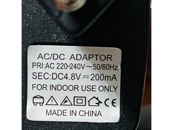 AC/DC Adapter 4.8V 200mA