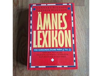 ÄMNES LEXIKON FÖR KORSORDSLÖSARE av Lennart Nilsson, Fredrik Hansson, 1995