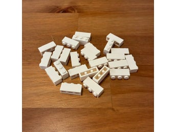 LEGO 1x3 klossar vita, 25st