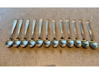 12 st GAB silverskedar 830 silver – 185 gram – komplett set