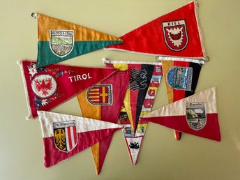 Samling 1950-tals Vimplar Tyskland