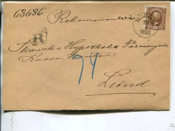 OII 30ö på rekbrev, Hörby 1895 (403613678) ᐈ SorenACo på Tradera