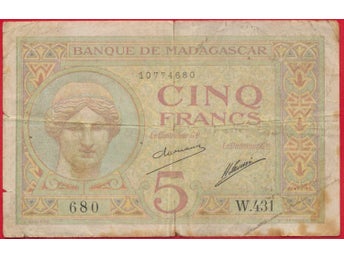 MADAGASKAR - MADAGASCAR - 5 FRANCS