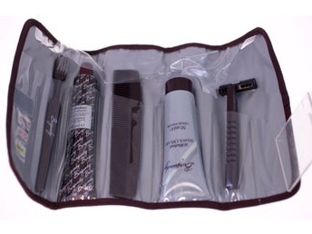 St Michael Burgundy Travel Toiletry Kit for men-NEW-circa 80s/90s-Weight 256g