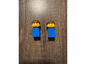 LEGO Vintage – 2 klassiska figurer från 1980-talet Blå & brunt hår Retro