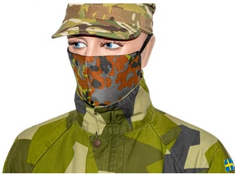 Militärt Kamouflage Munskydd, Respiratory Camo Cover In Military Style Flecktarn