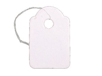 100 prislappar vit tags butik loppis