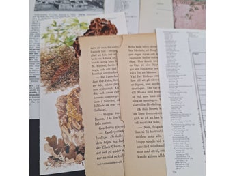 20 papper, vintage antikt m.m. Bokblad, scrapbooking papperm.m.