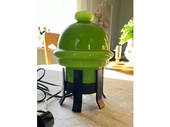 Retro bordslampa,Ledungs Grönt glas och Metall