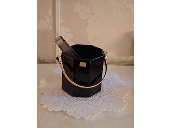 Vintage ishink ”Octime” Luminarc France • svart/guld retro 1980-tal med istång