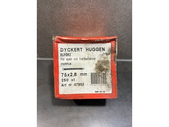 Gunnebo 250 st huggen, elförzinkad dyckert 2,8x75! Obruten fpk!