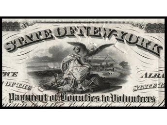 1865 Albany: State of New York, Payment of Bounties to Volunteers