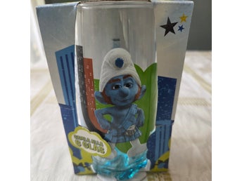 Smurf glas i förpackning