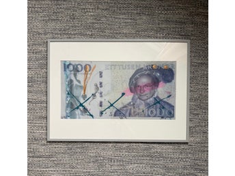 Canvas Tavla med 1000-kronorssedel med kungen av bingo rimer