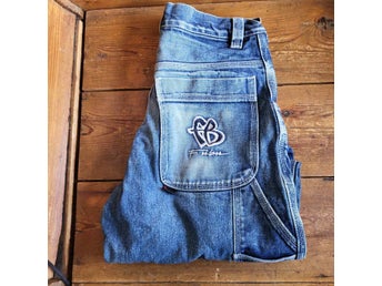 Blå Fubu Jeans 3/4 Avklippta Stl 16