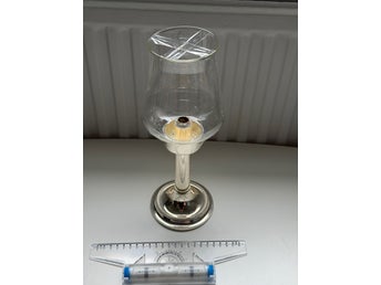 BMF W. Germany Silverplated Ljusstake med Glas – Fjädermekanism