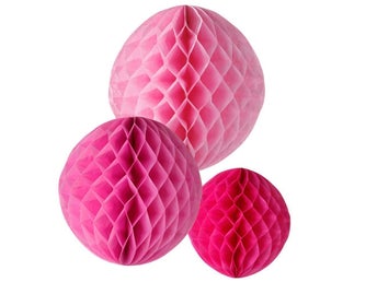 Honeycombs ROSA 3-pack – Pappersdekorationer Fest & Bröllop