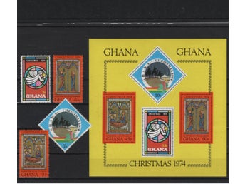 Ghana 1974 Jul religiösa motiv 4v + 4v i block