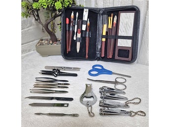 Vintage Manicure Grooming Tool Lot Dovo Solingen Nail Clippers Scissors Tweezers
