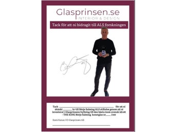 Glasprinsen - Brynäs Hockey Puck - Nr 17/100 - 50% går till Börje Salming ALS