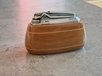 Vintage Ronson Bordständare i Trä & Krom – Mid-century 50/60-tal