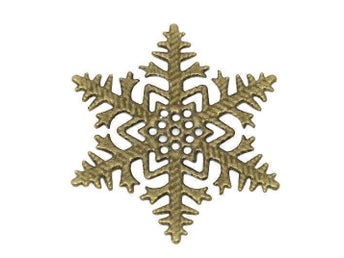 10 snöflingor brons - 45 mm