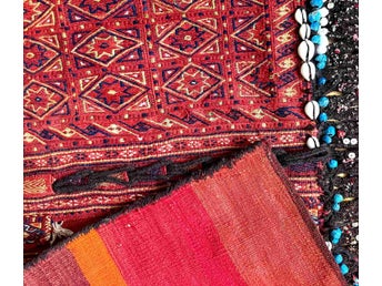 Antik orientalisk handknuten Sadelväska