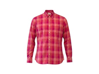 Gap Check Skjorta Herr UK Storlek L Rosa Långärmad Button Down Krage