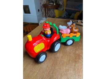 Kiddieland traktor med släp och bondgårdsdjur leksak barnleksak
