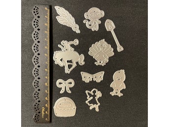 10st die cuts stansar fjädrar kalkon ängel