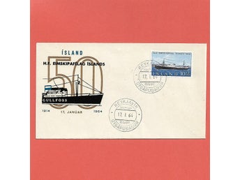 Island FDC Eimskipfelag 50 år 17.1.64 vinjett