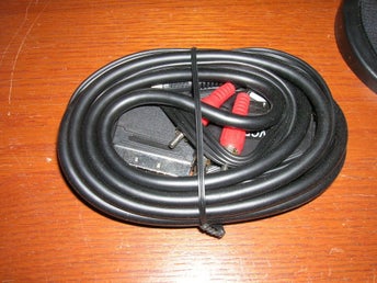 Scart kabel 2m med audio in/out scart hane-hane +4xRCA hane