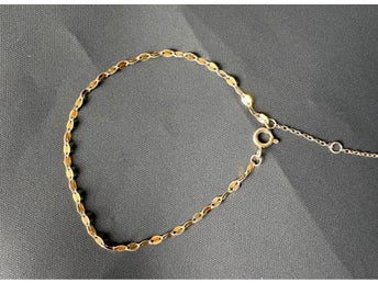 AMOR - 925 Sterling Silver Guldfärgat armband– Länkdesign – Justerbart