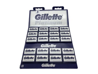 100 St. Gillette “Platinum” rakblad, dubbelrakblad till rakhyvel