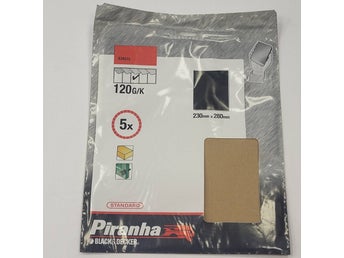 Slippapper P120, 230x280mm, 5-pack, Piranha