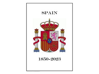 Spain 1850-2023 PDF STAMP ALBUM PAGES INGA FRIMÄRKEN!!