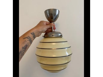 Antik Art Deco Taklampa Bikupa 30-tal