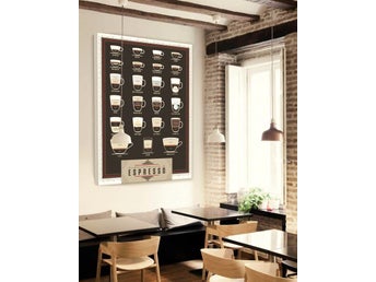 Espresso Kaffe coffee Kafe Cafe coffee Barista häftig Poster 36x51.5cm Frifrakt