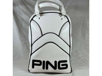 PING Vintage Shag Bag Golfbollsväska Vit/Svart – Ovanlig äldre modell