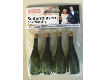 4 pack Såpbubblor, champagneflaska