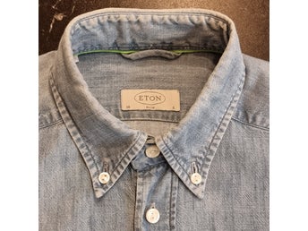 ETON - Ljusblå Jeansskjorta - Storlek 38 / Small / Slim