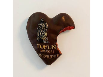 Toruń Polen Copernicus & pepparkakshjärta kylskåpsmagnet
