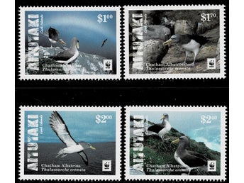 AITUTAKI 2016 Mi 962-965 WWF ALBATROS FÅGLAR ** VÄRDE 110.