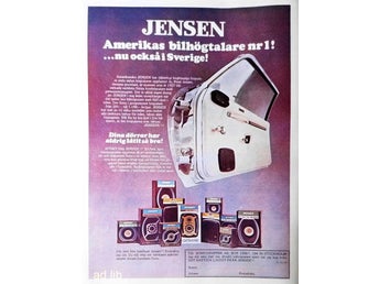 JENSEN BILHÖGTALARE, REKLAMANNONS 1978