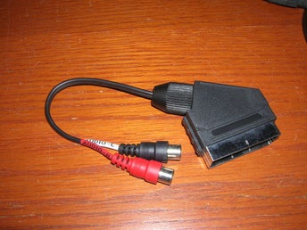 Scart adapter 0,2m med audio out scart hane- 2xRCA hona