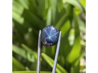 Naturlig Stjärn safir 10,50 ct - Oval Kaboschon - Sexstrålig Asterism