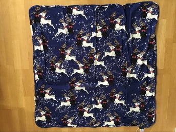 Mini Rodini ny blå filt, Reindeer swaddle blanket